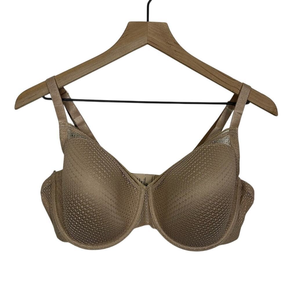 ThirdLove Modern Mesh Demi Cup Bra Tan Beige 40D Supportive Underwire Sculpting